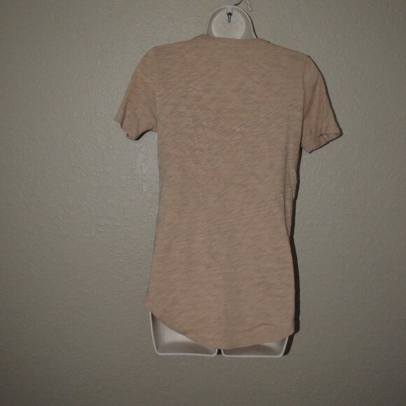 $120 Sz S ATM Anthony Thomas Melillo Camel Slub Jersey Classic V-Neck T-Shirt - Picture 4 of 5